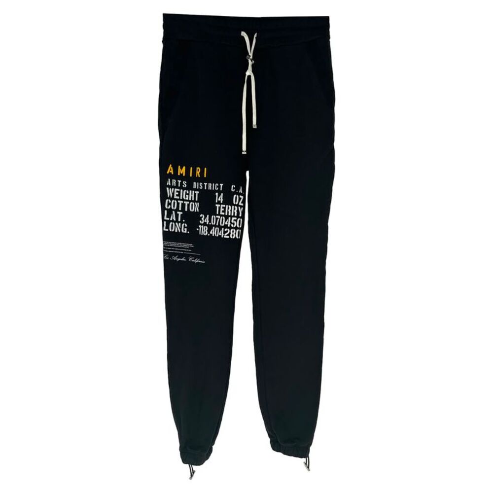 Amiri Military Stencil Logo-Print Sweatpants in Black Cotton